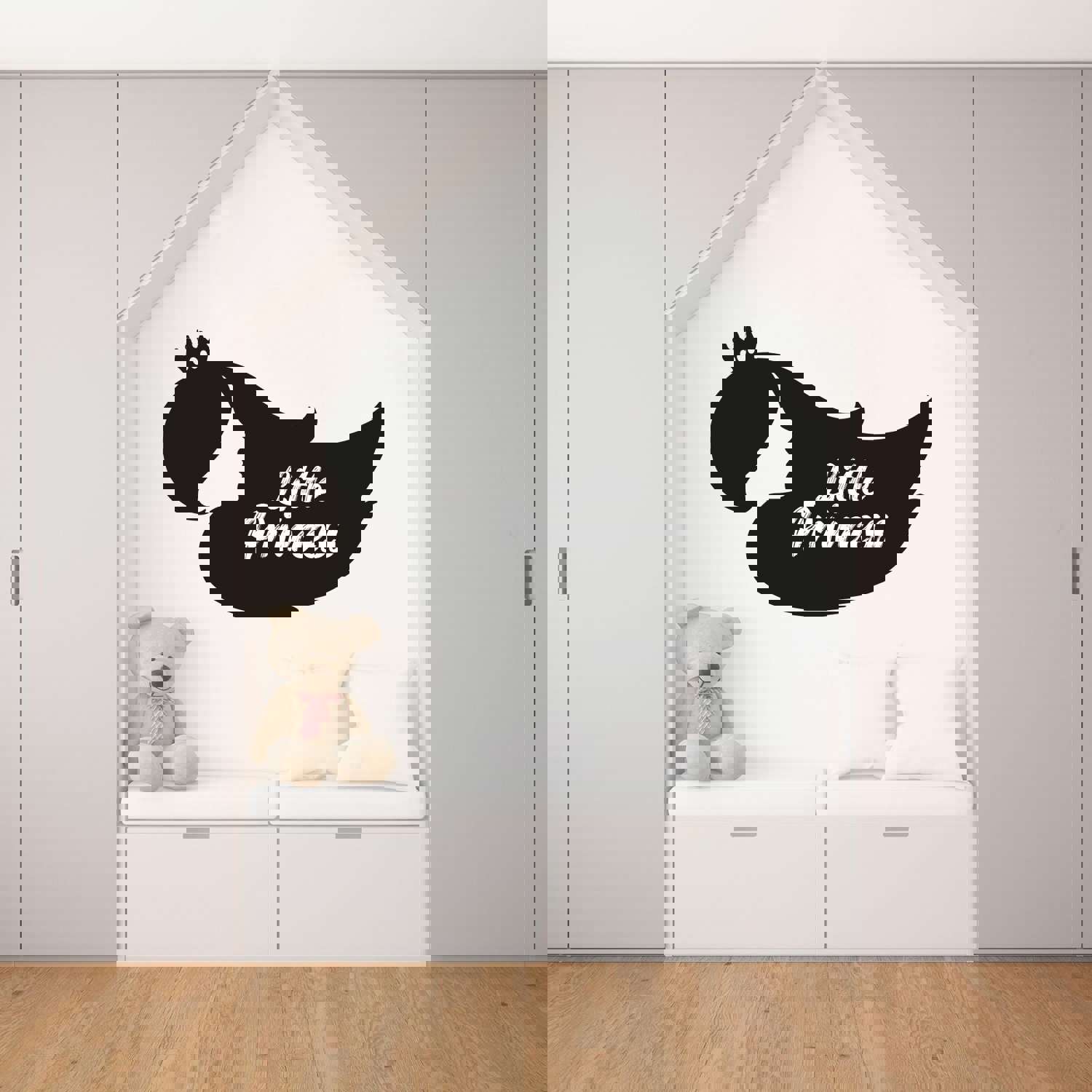 Girls Quotes Vinyl Wall Art Sticker Decal - Little Princess Cute Little Crown