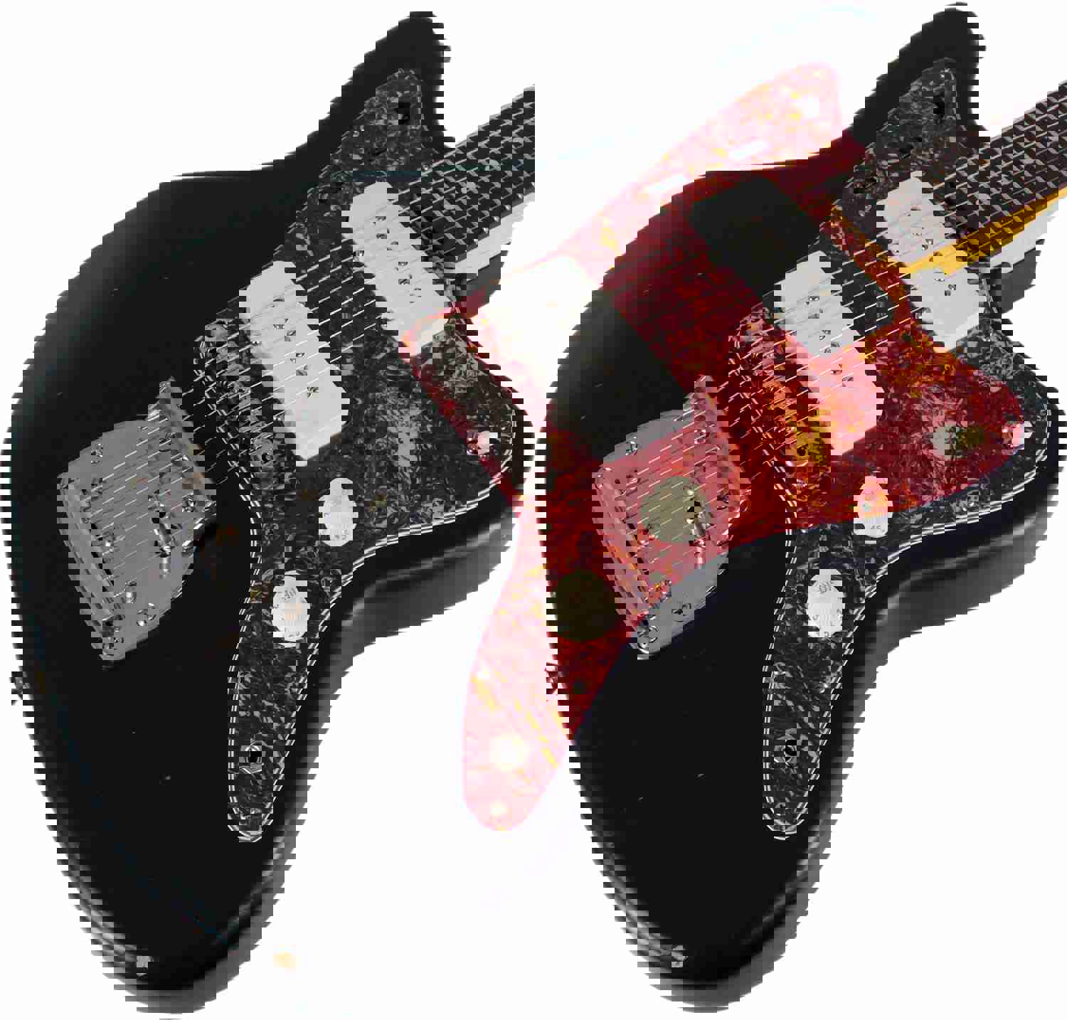 Nash JM-63 Jazzmaster Guitar - Black with P90 Pickups & Light Aging