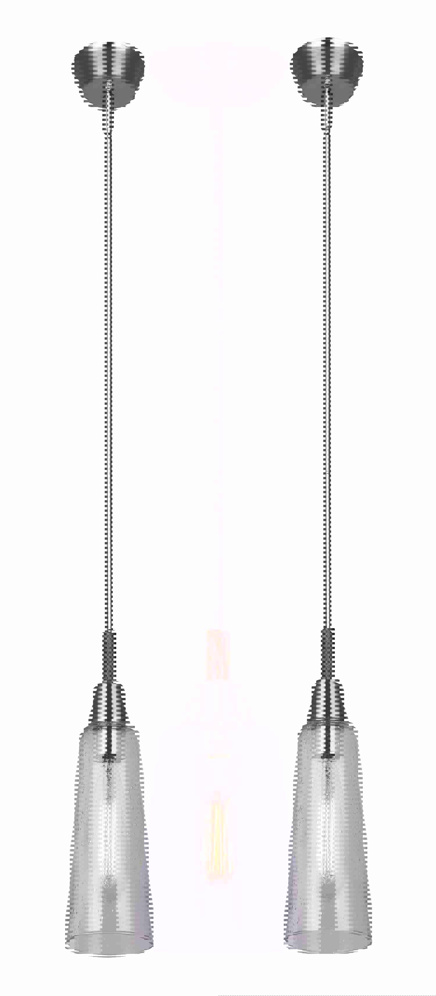 Dex Mini Pendant Light - Brushed Nickel with Faux Wood Shade