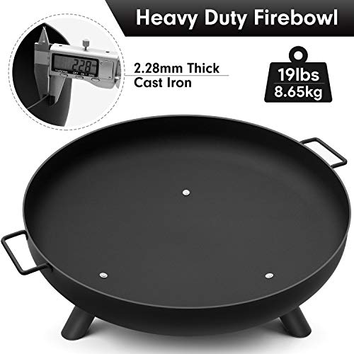 Amagabeli Fire Pit Outdoor Wood Burning Fire Bowl 28in Black