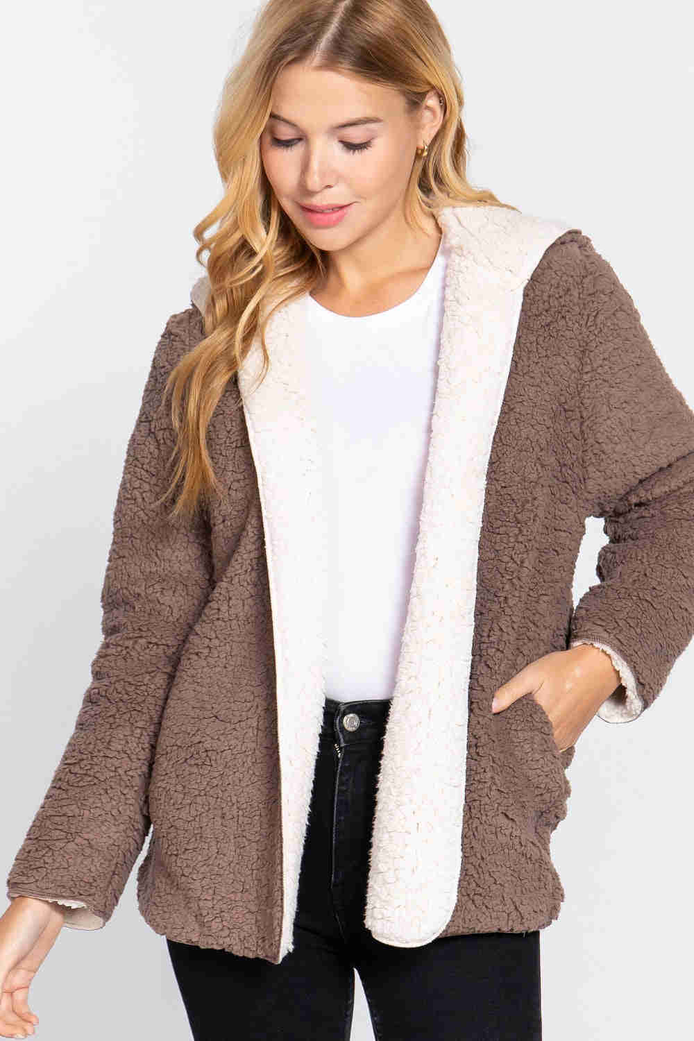 Teddy Jacket - Reversible Faux-Fur Hooded Jacket