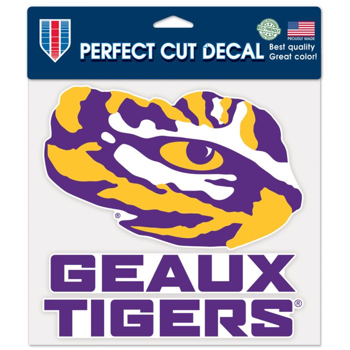 LSU GEAUX TIGERS PERFECT CUT COLOR DECAL 8 X 8