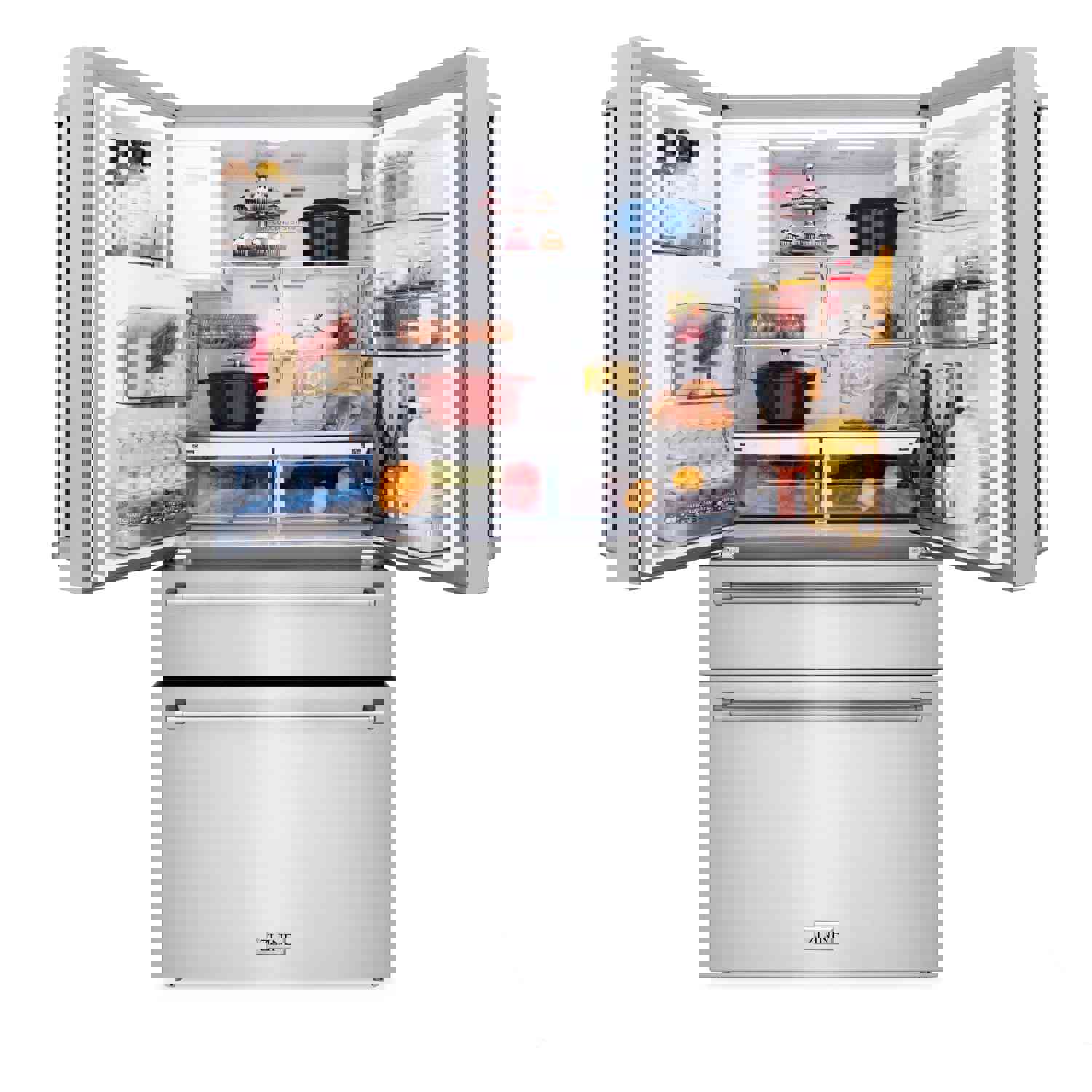 ZLINE 36 In. French Door Refrigerator with Water Dispenser and Ice Maker in Fingerprint Resistant Stainless Steel