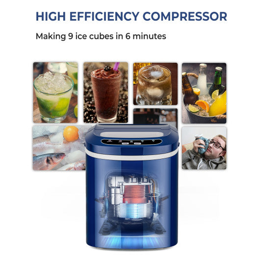 Mini Portable Compact Electric Ice Maker Machine - Navy