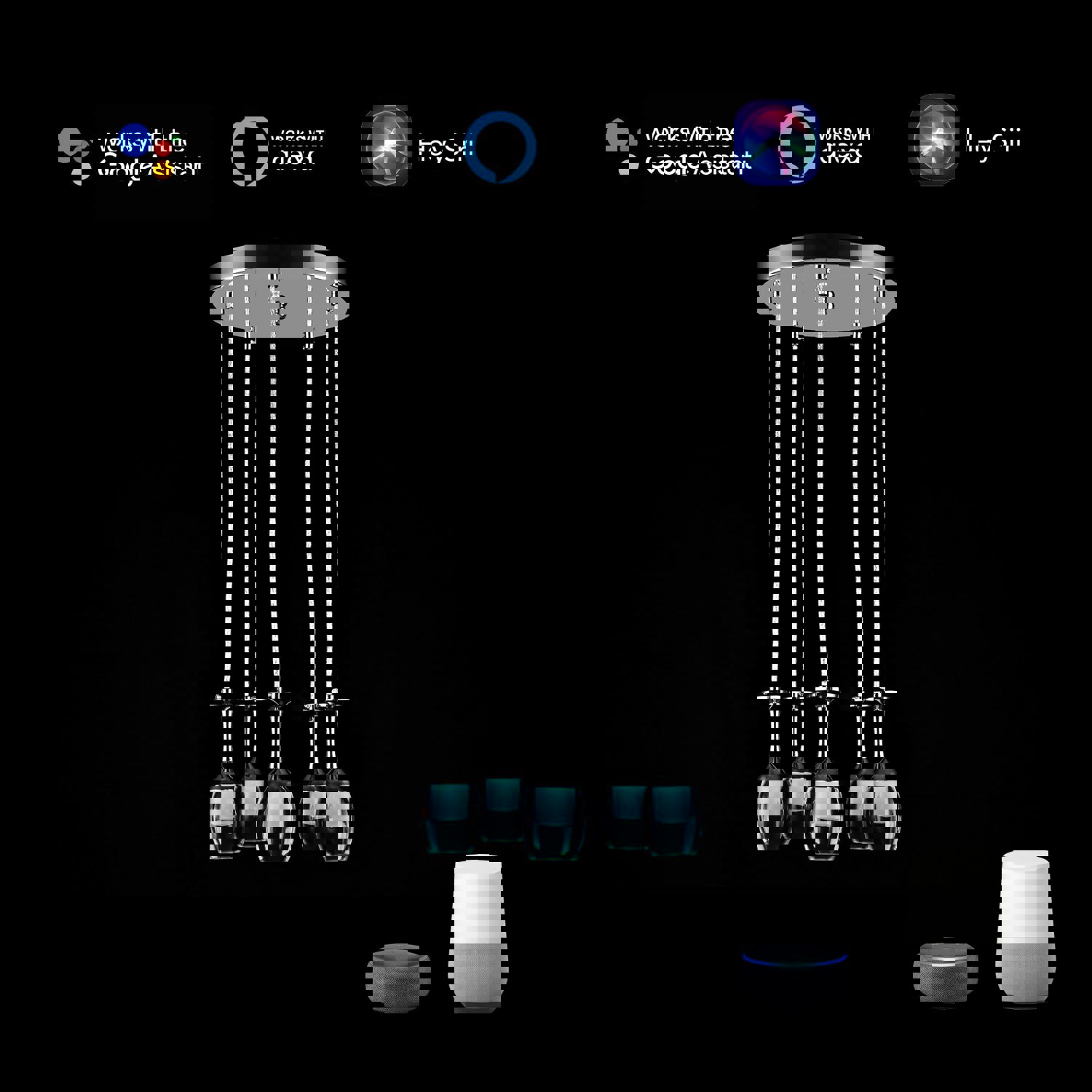 Bacchus Clear Acrylic Red Wine Cup-Shape Smart RGB Pendant Light