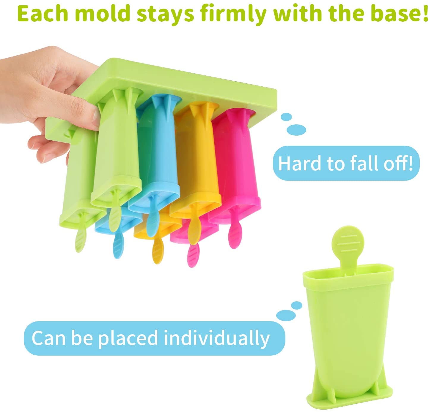 GOGING Popsicle Molds - 8 Reusable Ice Pop Makers with Easy Release, BPA Free Food Grade Material