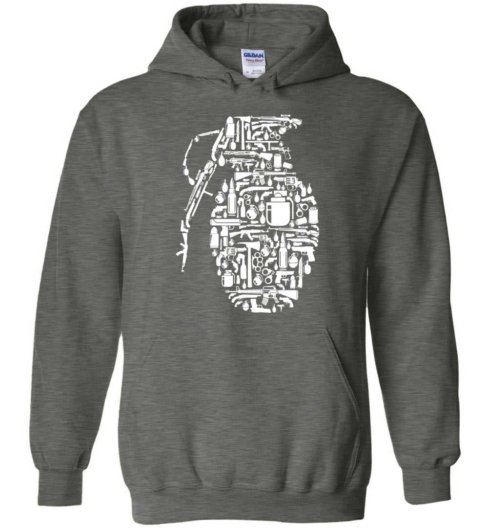 Grenade Mens Hoodie - Unique Design for Gun Lovers