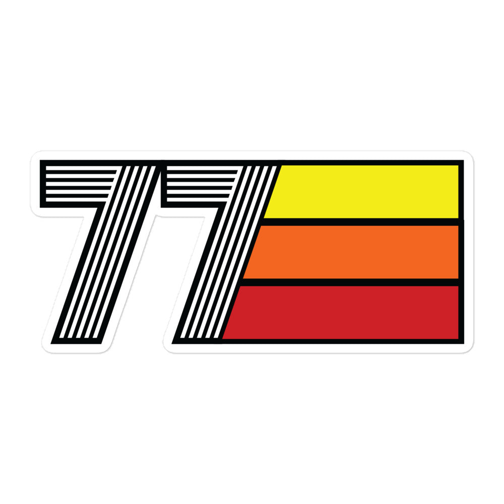 77 - 1977 Retro Tri-Line Decal Bubble-Free Vinyl Stickers