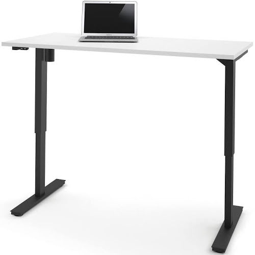60 White Standing Desk with Electronic Height Adjustment