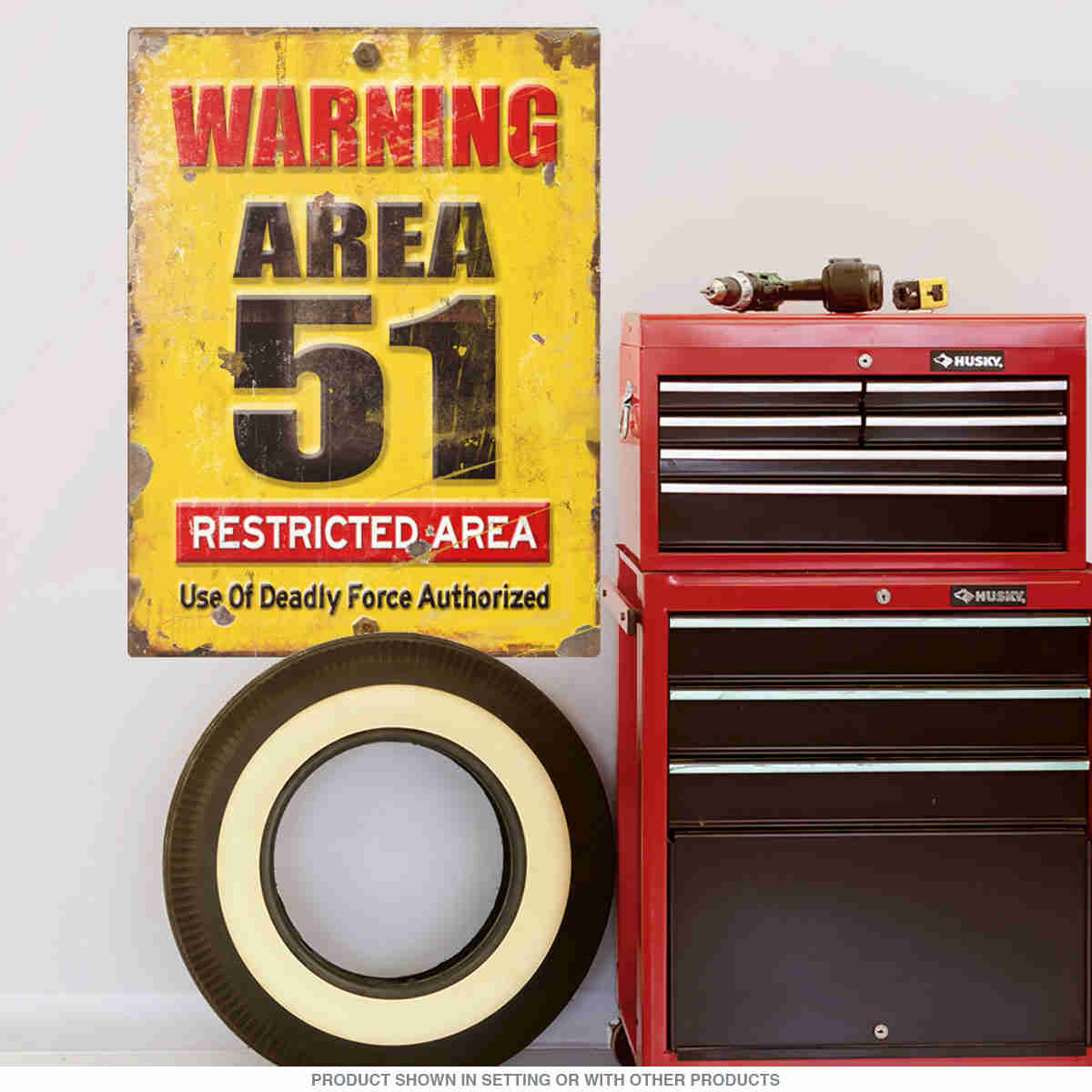 Area 51 Restricted Area Military Wall Decal - Retro Home Decor