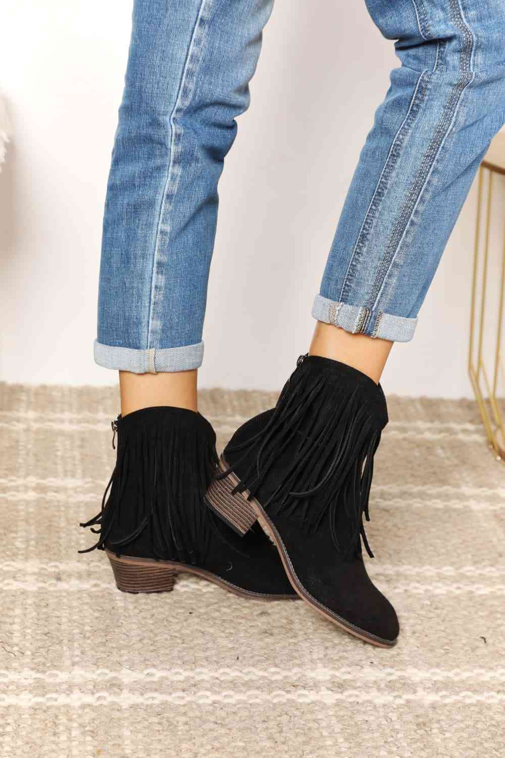 Legend Womens Fringe Cowboy Western Ankle Boots