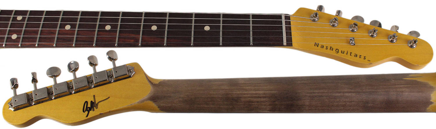 Nash E-63 Tele Guitar, Black with Light Aging