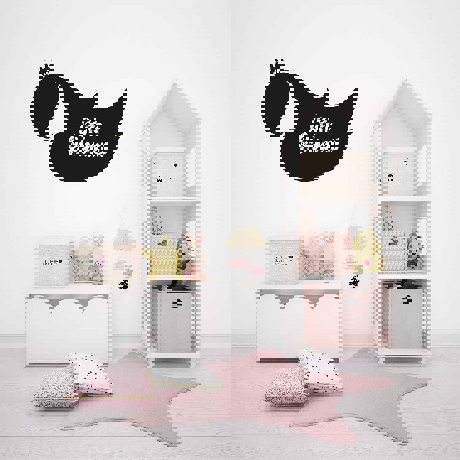 Girls Quotes Vinyl Wall Art Sticker Decal - Little Princess Cute Little Crown