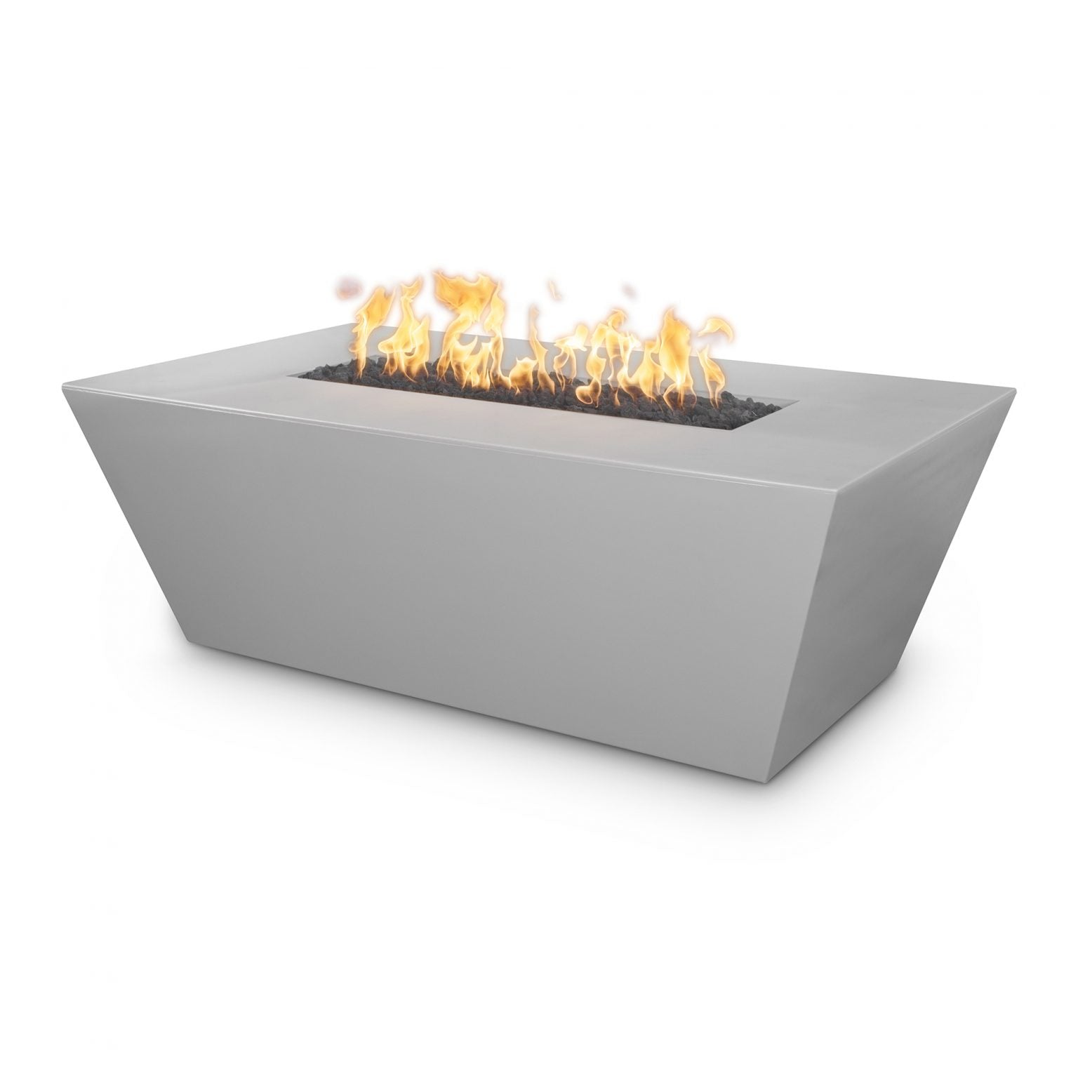 Outdoor Plus Angelus Rectangle Fire Pit in GFRC Concrete with Free Cover