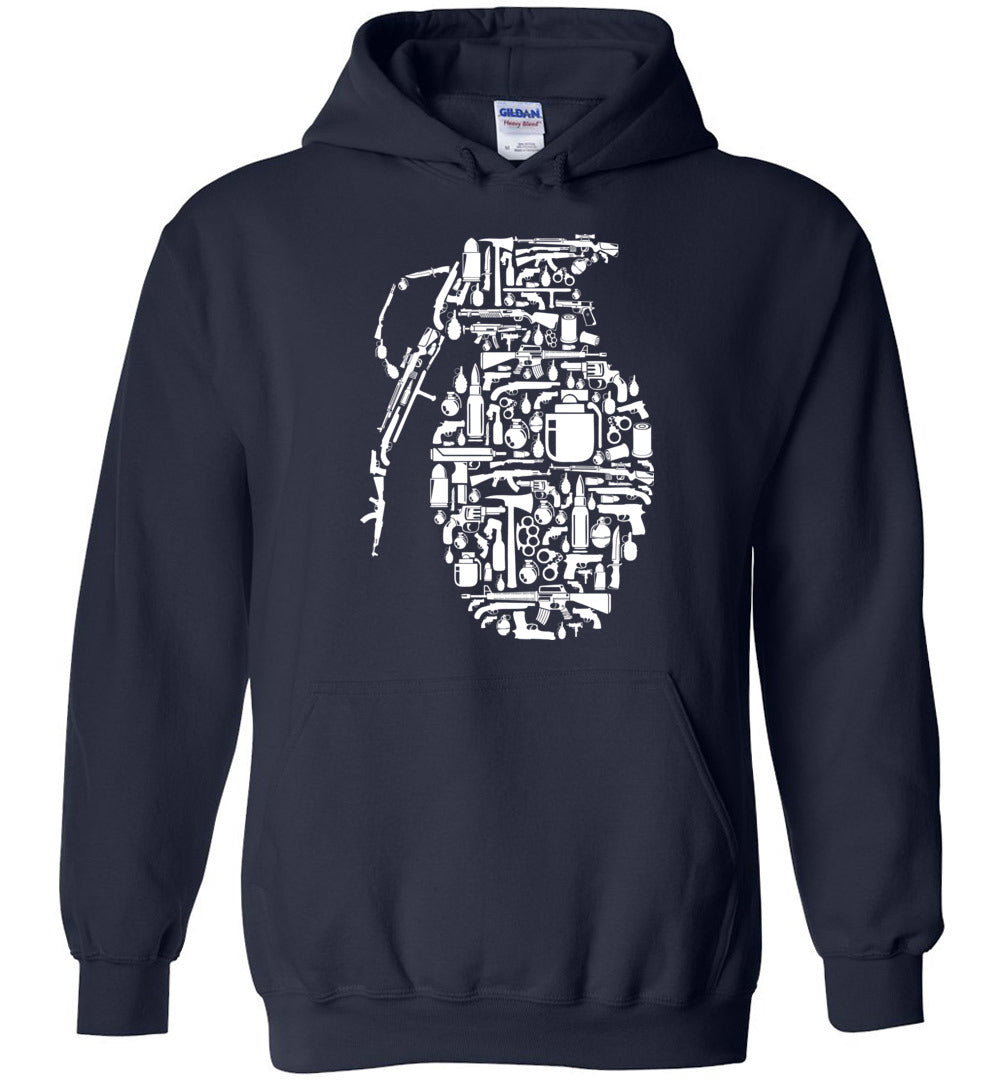 Grenade Mens Hoodie - Unique Design for Gun Lovers