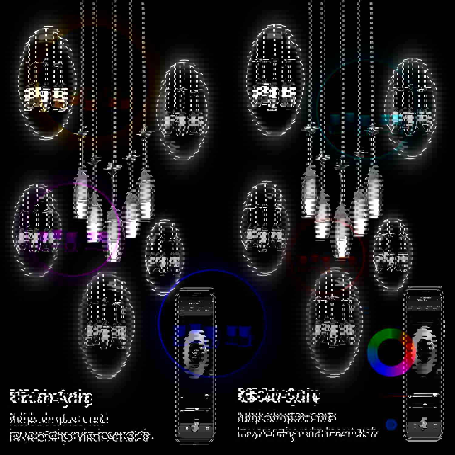 Bacchus Clear Acrylic Red Wine Cup-Shape Smart RGB Pendant Light