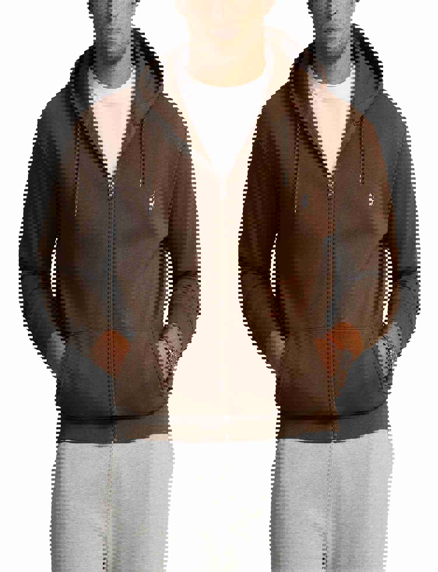 Polo Ralph Lauren Big & Tall Hoodie - Double Knit - Brown
