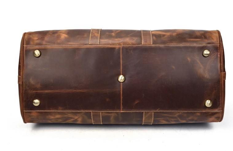 Cool Vintage Brown Leather Men's Overnight Weekender Travel Bag