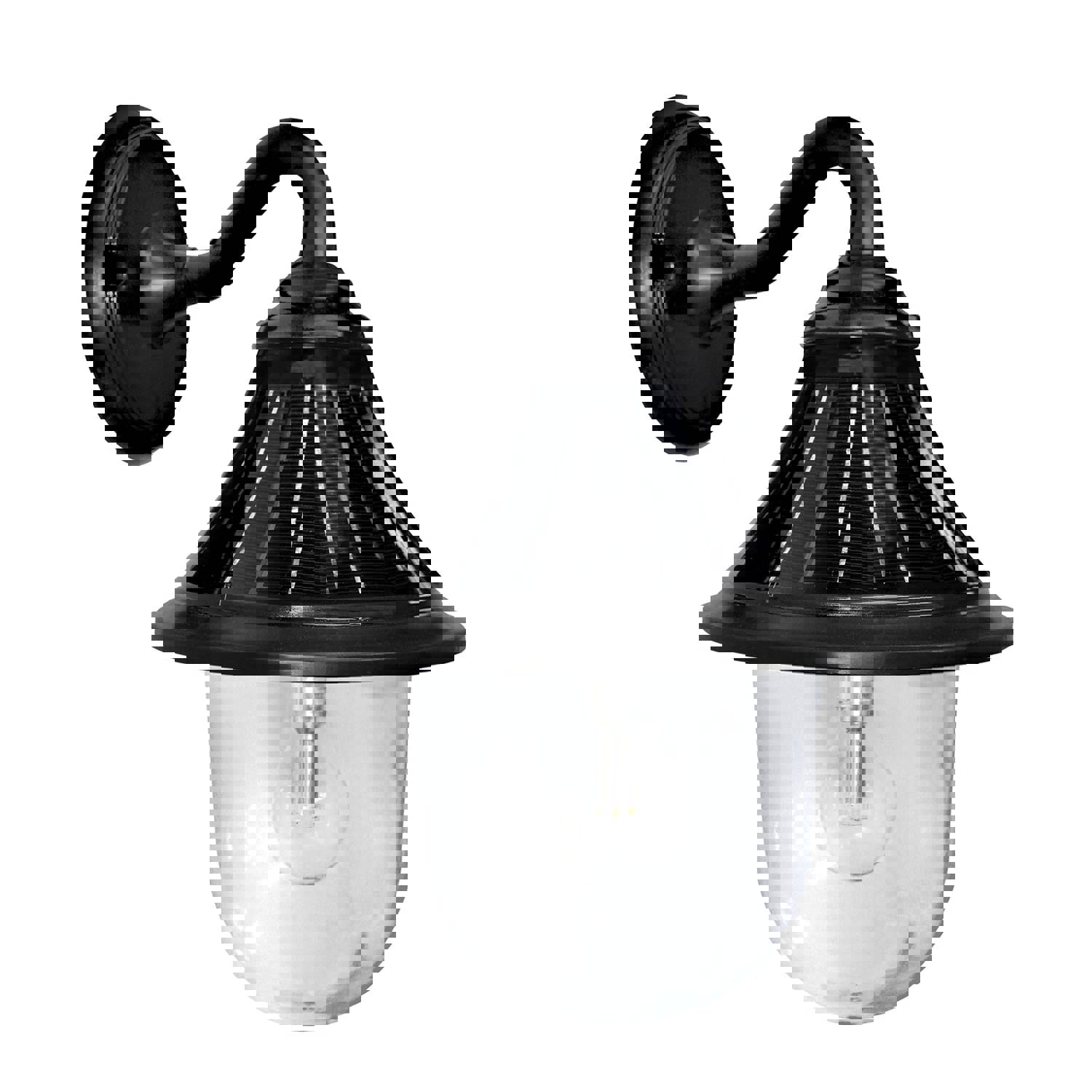 Orion 1-Light Solar Outdoor Wall Sconce - 150 Lumens, 4W, 3.2V, 2700K, Black Finish