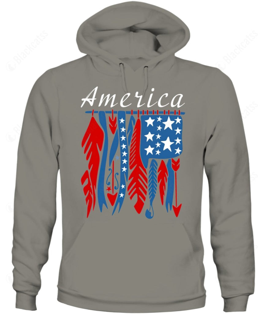 Custom Graphic Apparel - USA American Feather Flag Unisex T-Shirt