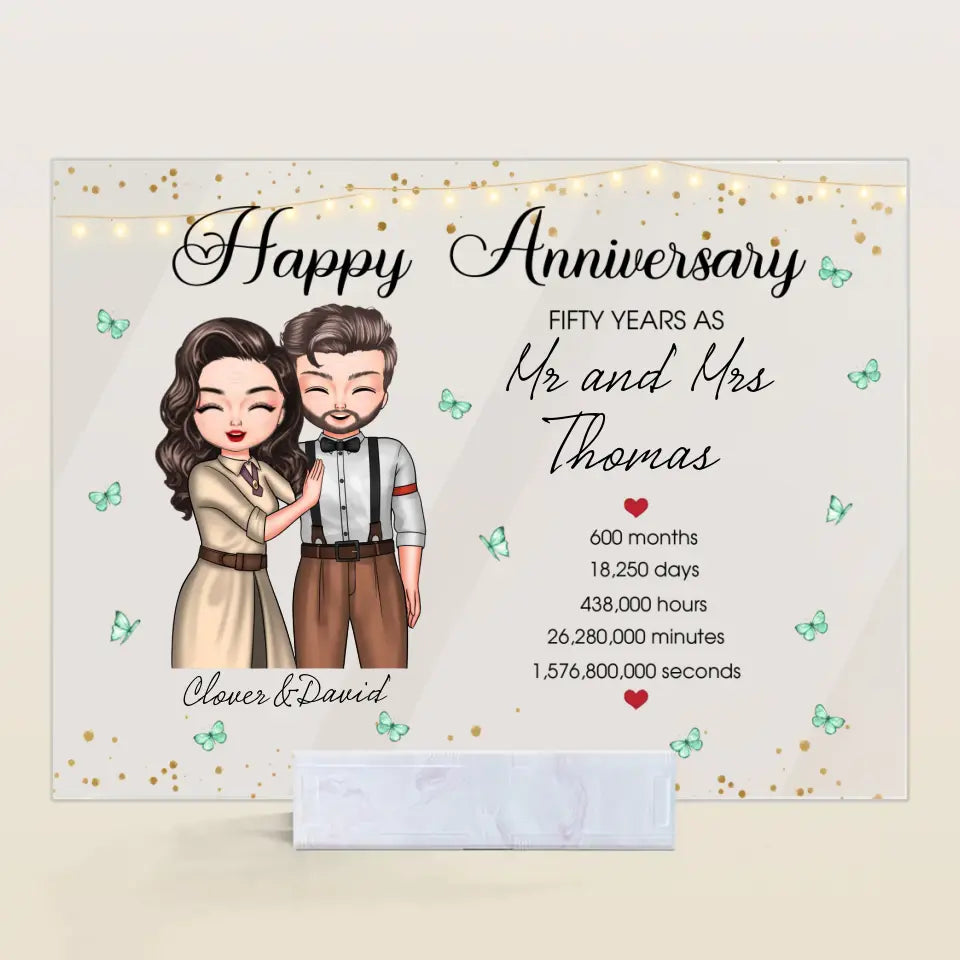 Personalized Custom Acrylic Plaque - Anniversary & Wedding Gift for Couples