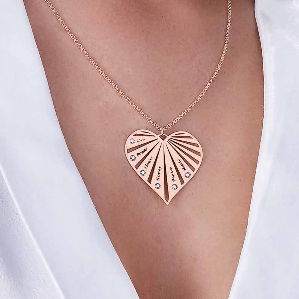 Custom Text Heart-shaped Necklace Personalized Silver Name Necklace Jewelry