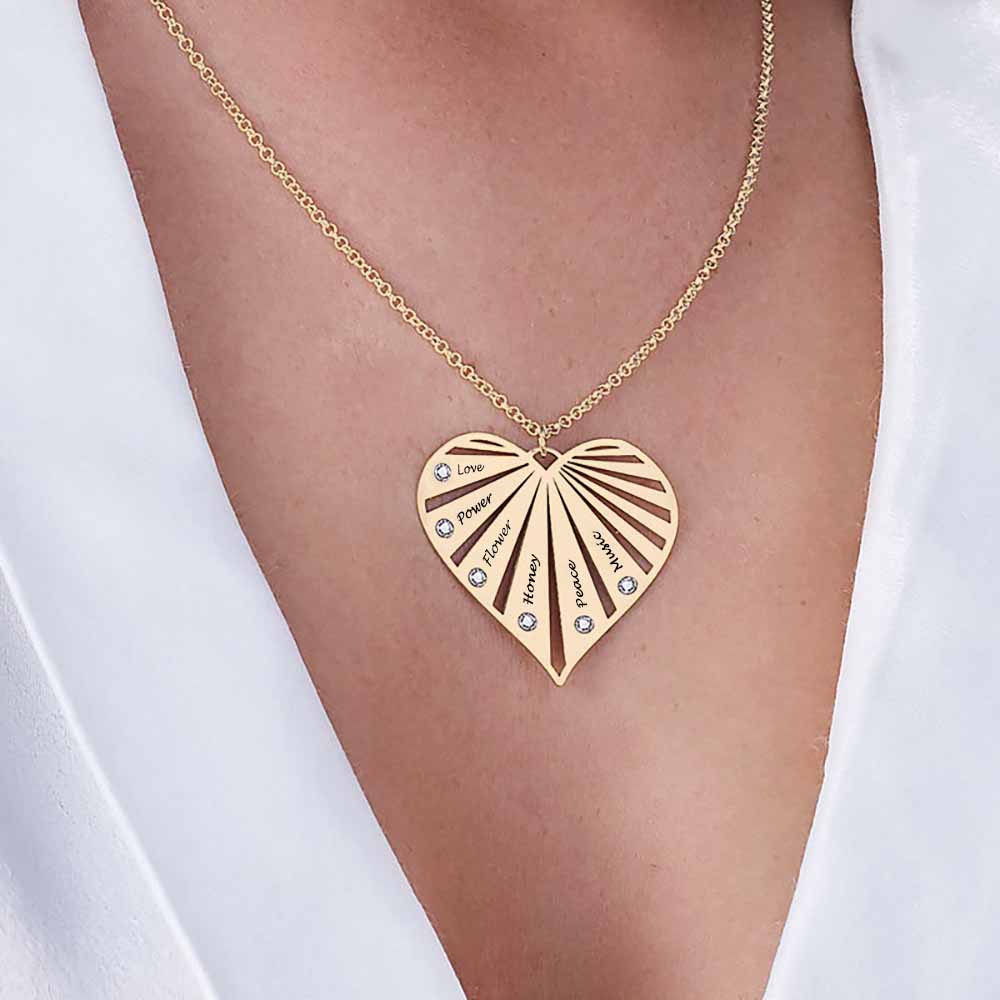 Custom Text Heart-shaped Necklace Personalized Silver Name Necklace Jewelry