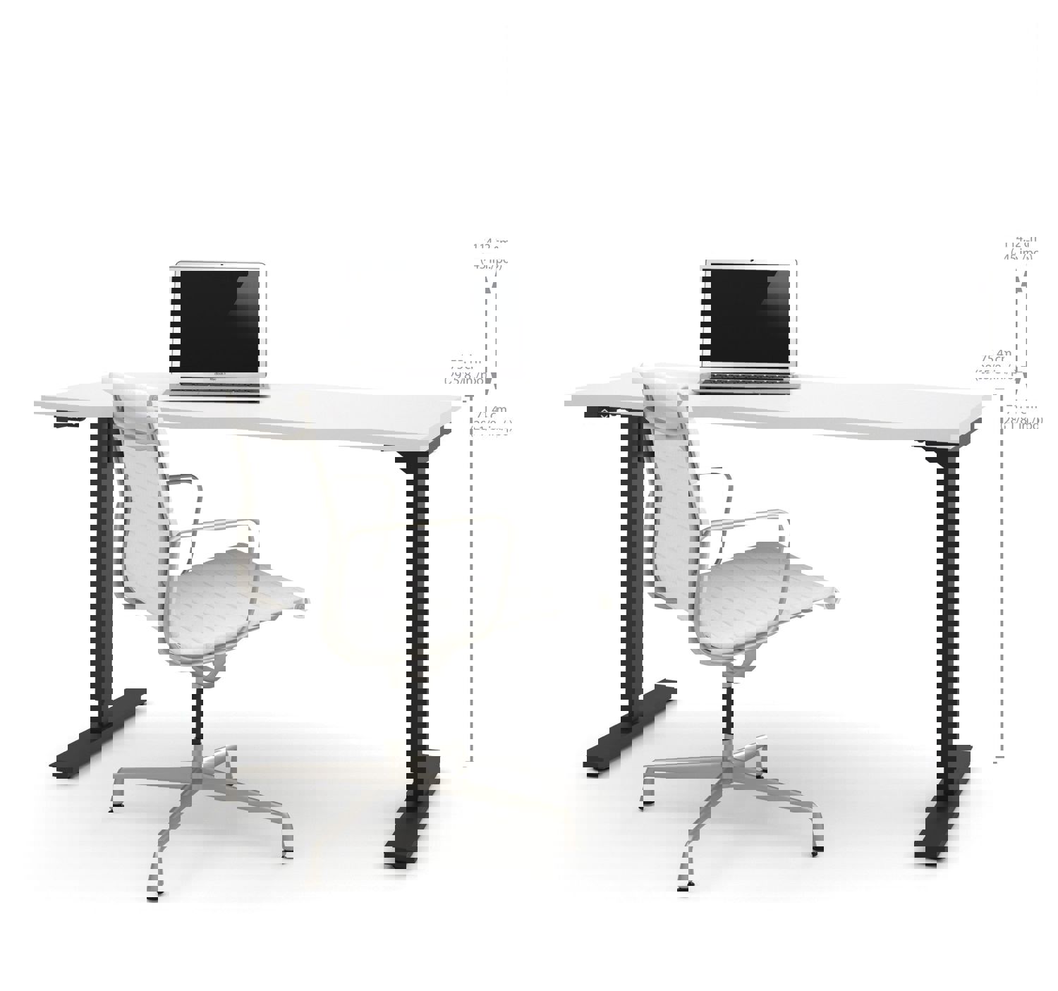 60 White Standing Desk with Electronic Height Adjustment