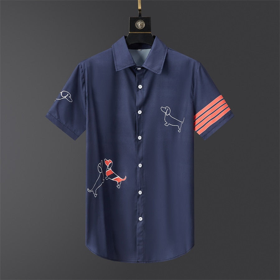 Men's Designer Hombre Fashion Short Sleeve Shirt
