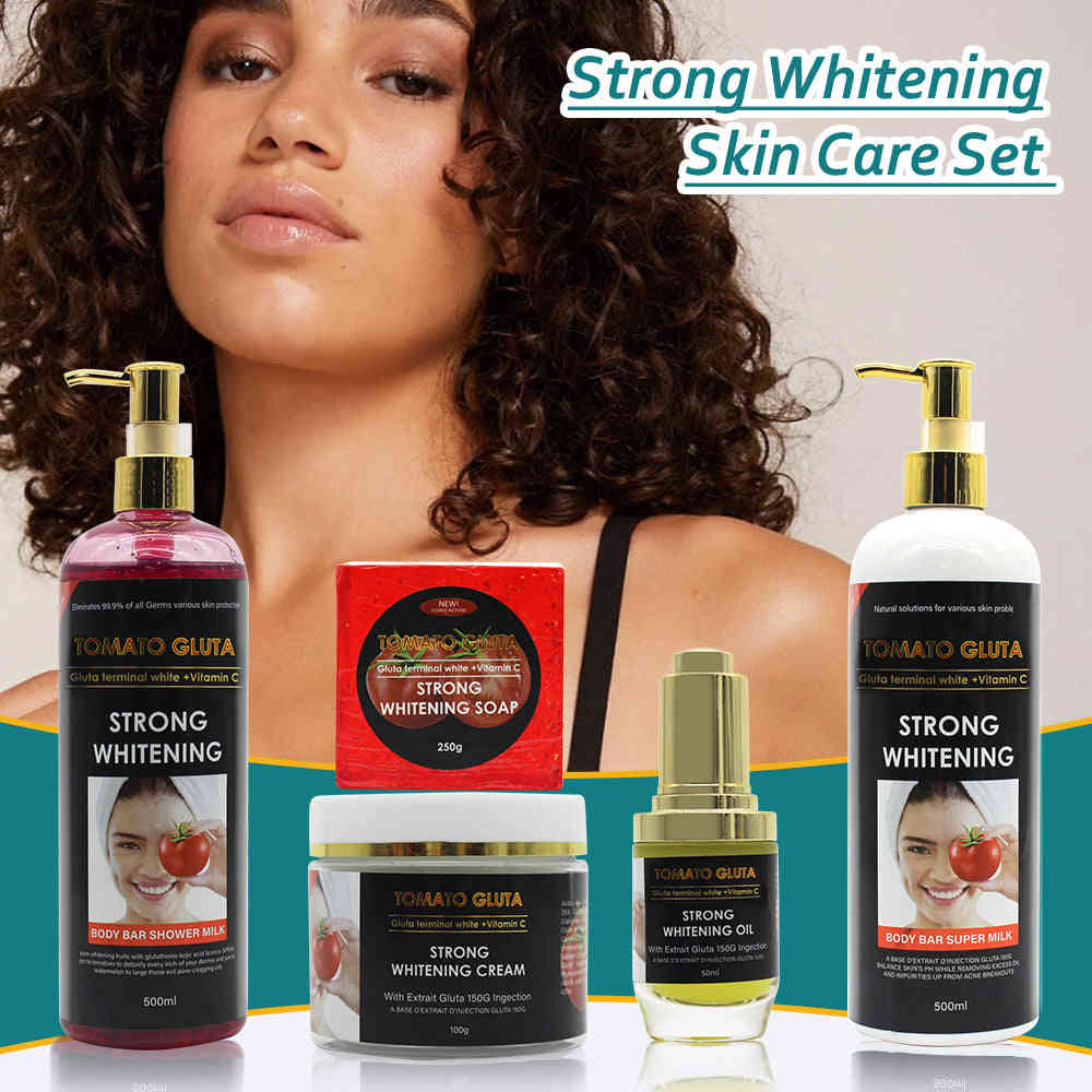 5D Gluta Whitening Skincare Set for Dark Skin - Brightening & Moisturizing