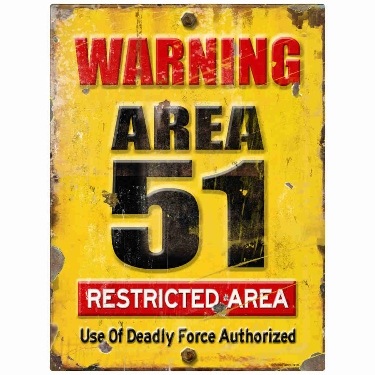Area 51 Restricted Area Military Wall Decal - Retro Home Decor