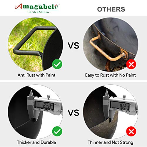 Amagabeli Fire Pit Outdoor Wood Burning Fire Bowl 28in Black