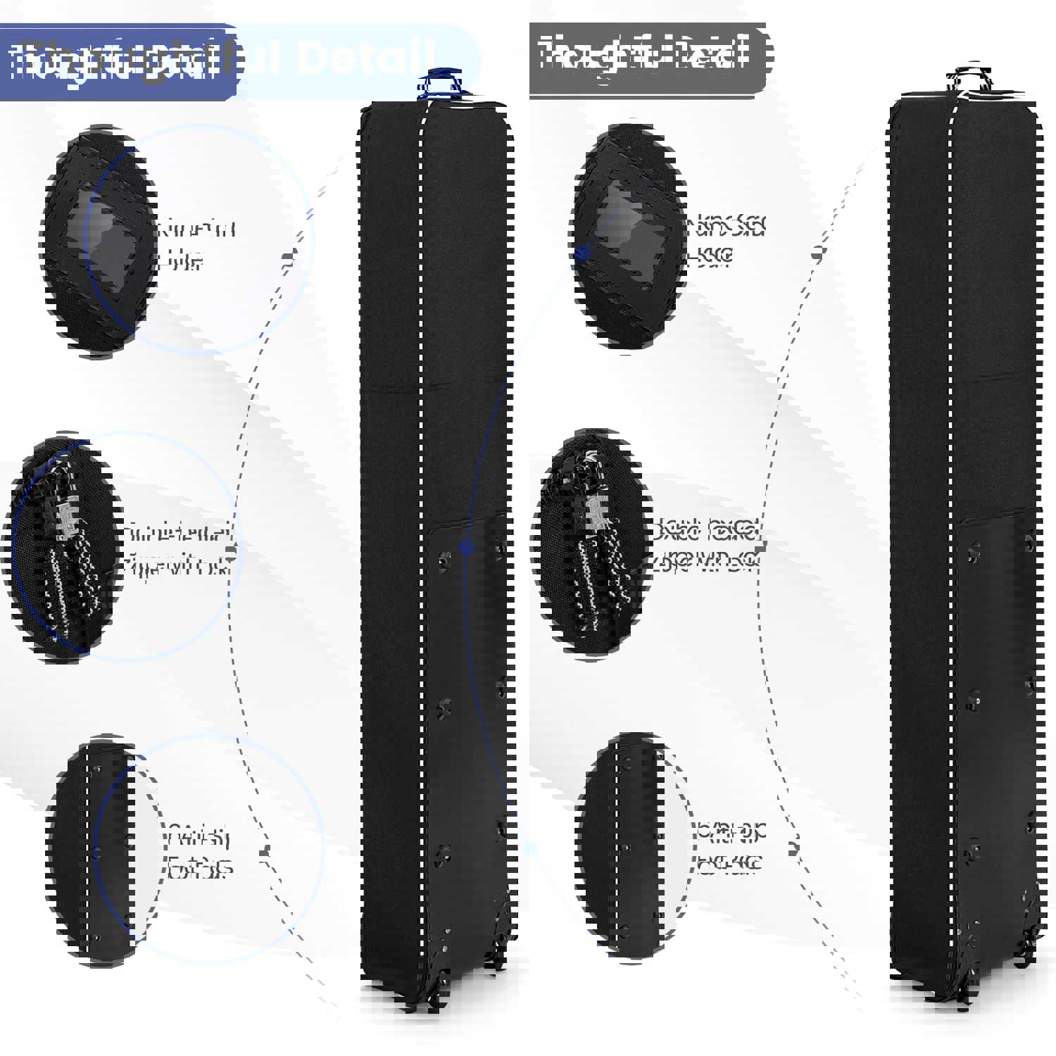 Tangkula Heavy Duty Golf Travel Bag with Wheels and Name Card Holder