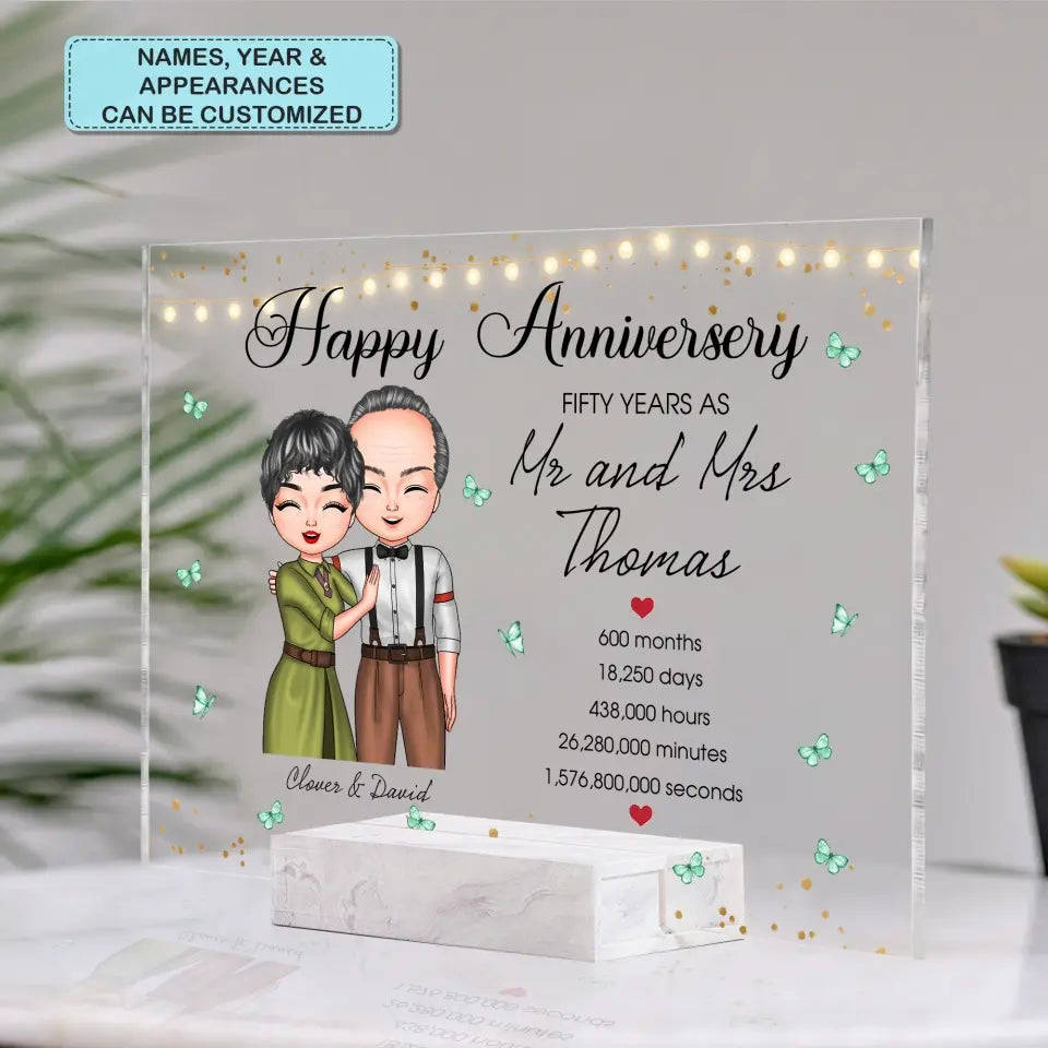 Personalized Custom Acrylic Plaque - Anniversary & Wedding Gift for Couples
