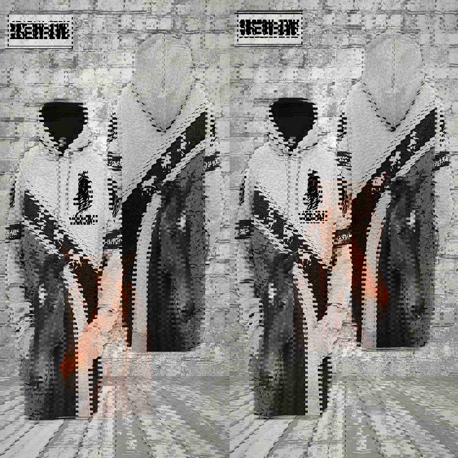 Joycorners Custom Name Quarter Horse Lovers 3D Printed Hoodie