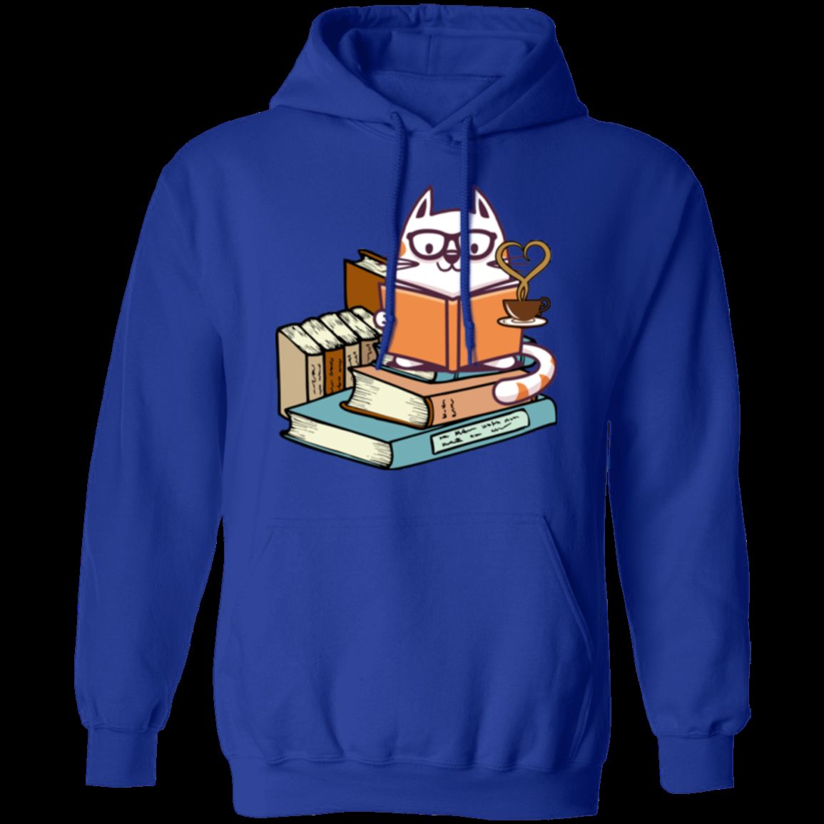 KITTENS CATS TEA AND BOOKS LADIES Pullover Hoodie 8 oz