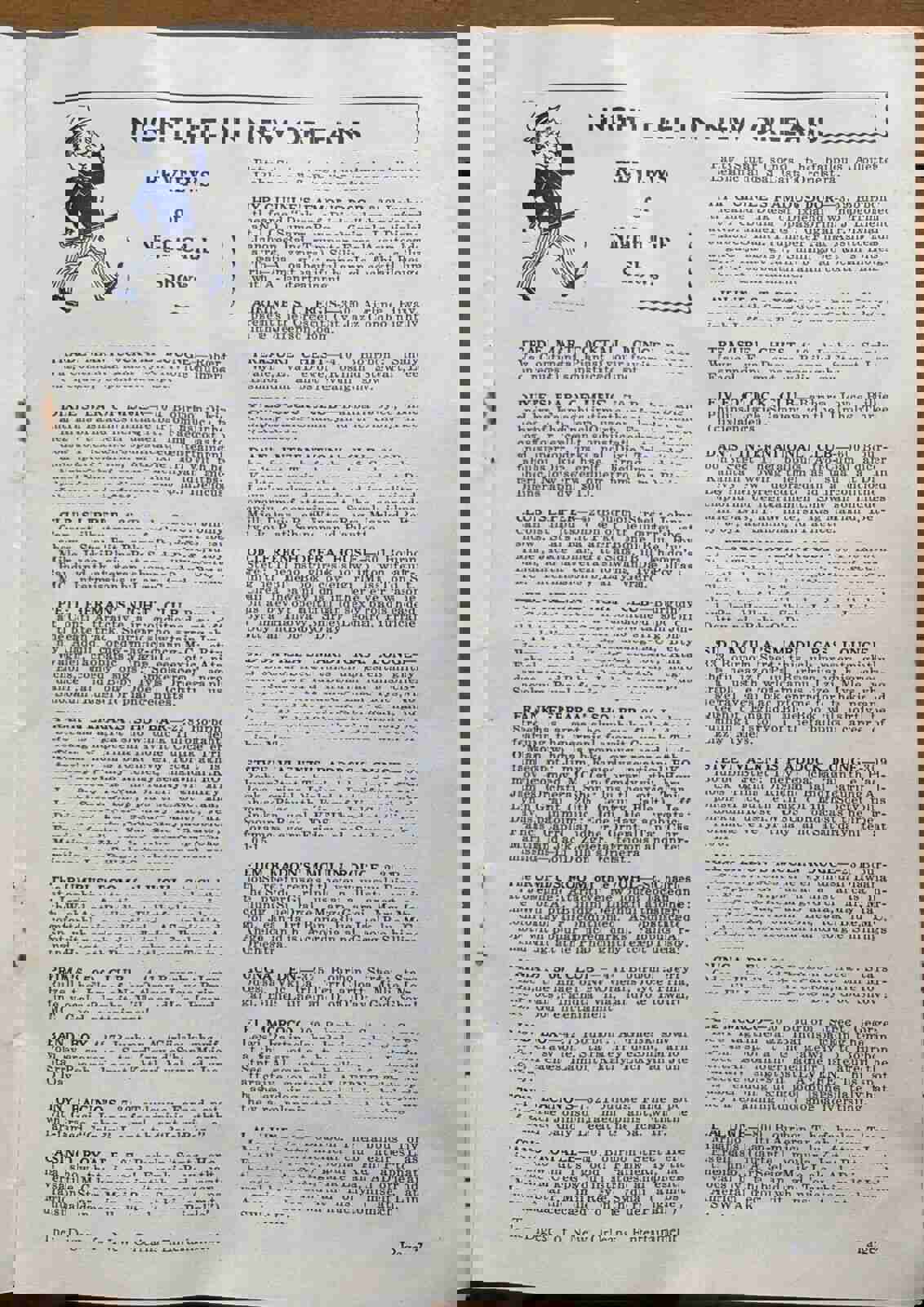 NEW ORLEANS BLUE BOOK - NOLA ENTERTAINMENT MAGAZINE, 1951 - FRENCH QUARTER