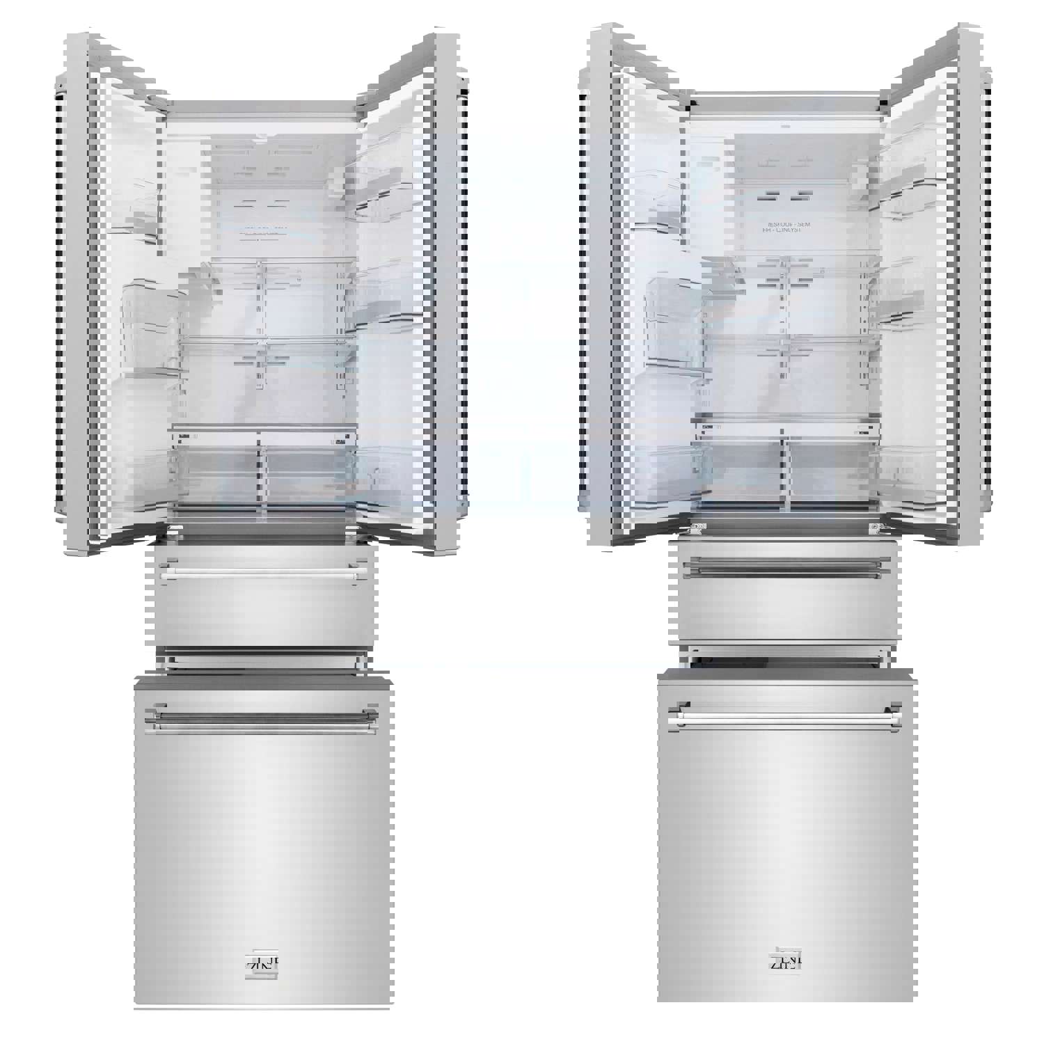 ZLINE 36 In. French Door Refrigerator with Water Dispenser and Ice Maker in Fingerprint Resistant Stainless Steel
