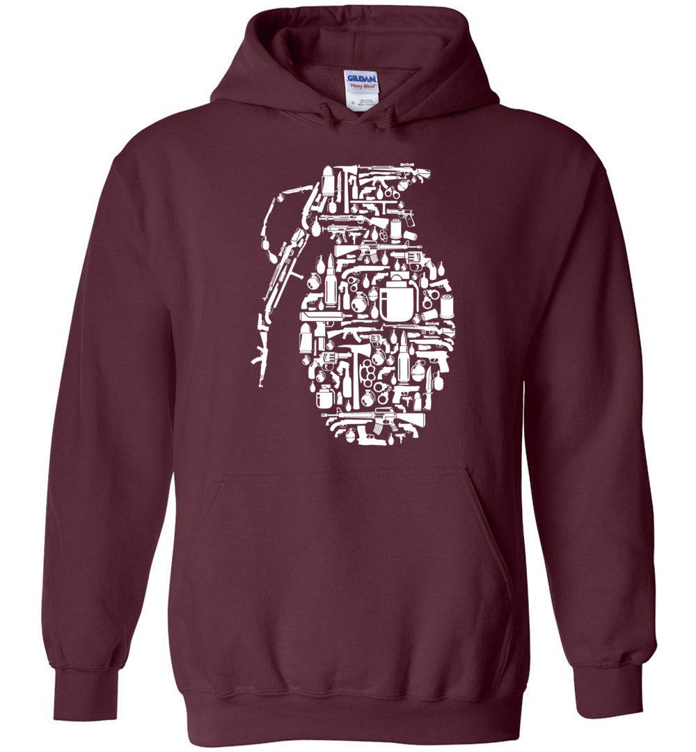 Grenade Mens Hoodie - Unique Design for Gun Lovers