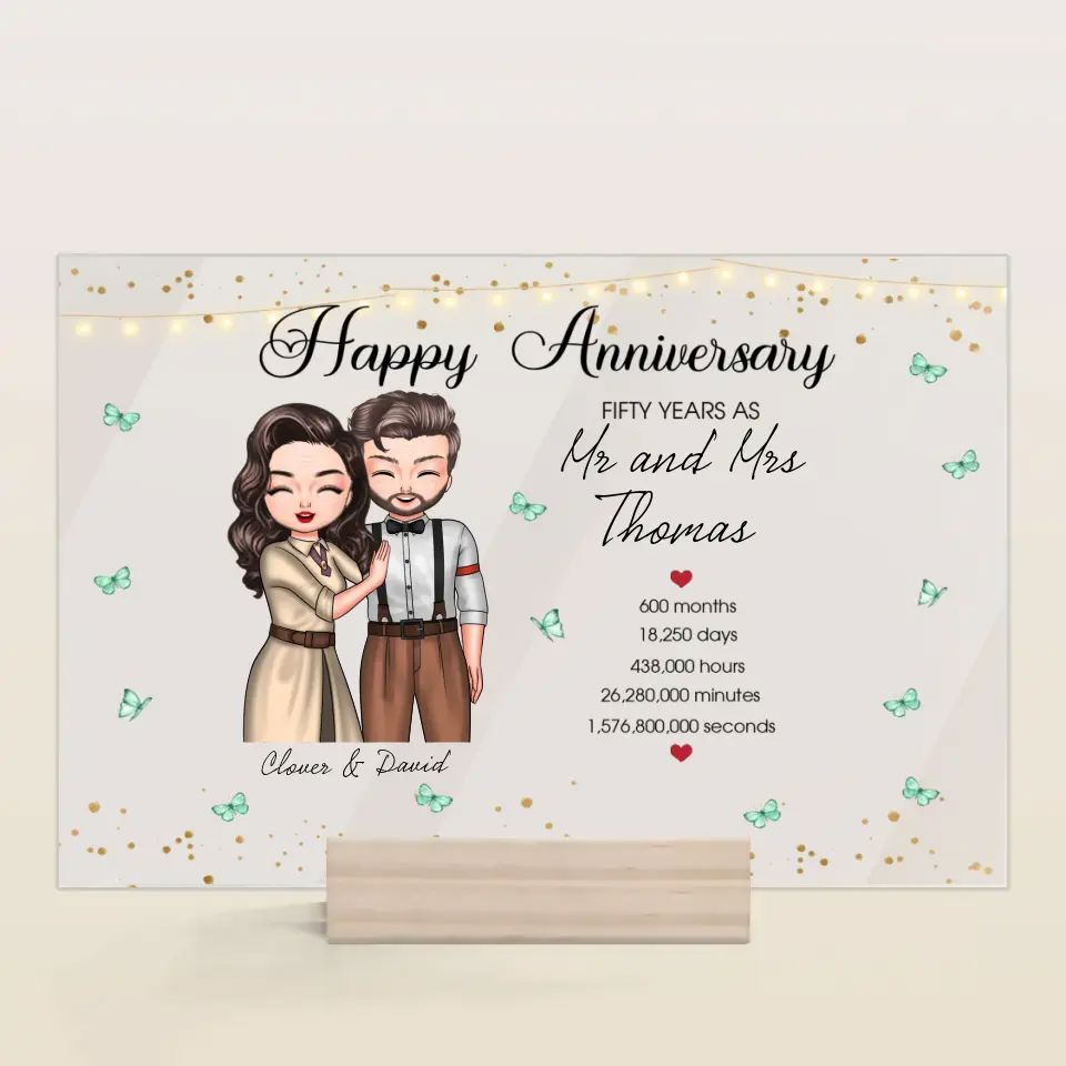 Personalized Custom Acrylic Plaque - Anniversary & Wedding Gift for Couples