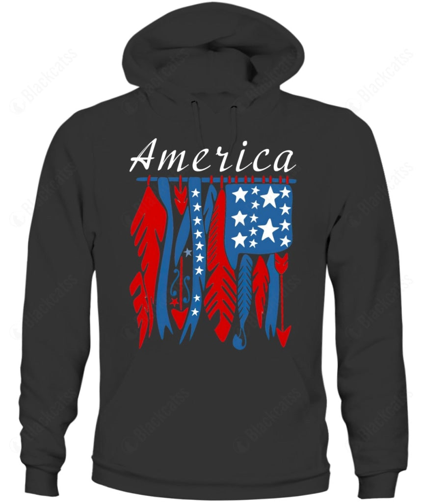 Custom Graphic Apparel - USA American Feather Flag Unisex T-Shirt