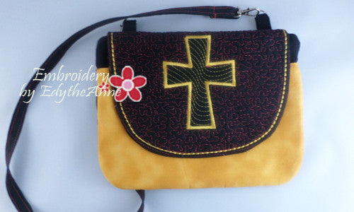 Faith-Based Cross in the Hoop Bag with Flap - Digital Download