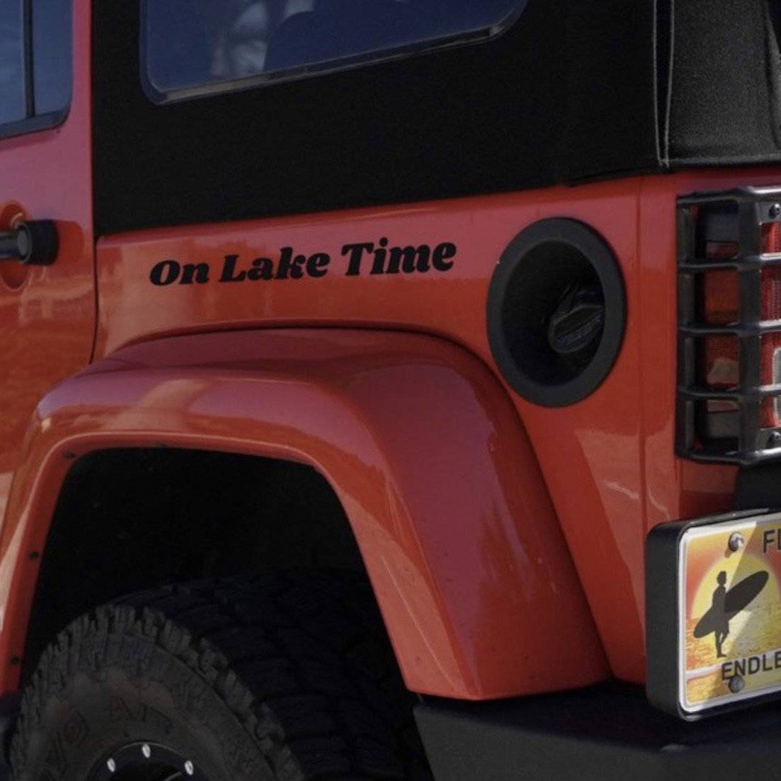 On Lake Time 19-inch Vinyl Decal for Indoor & Outdoor Use