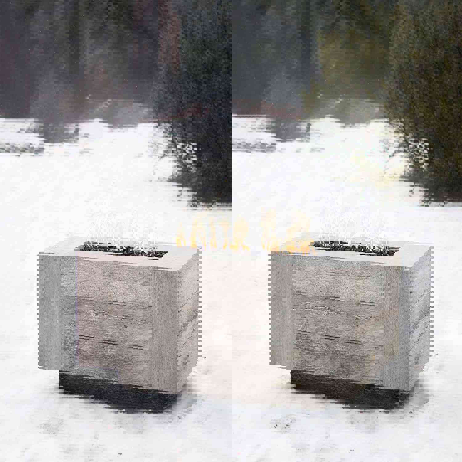 The Outdoor Plus 48 Catalina Wood Grain Concrete Gas Fire Pit