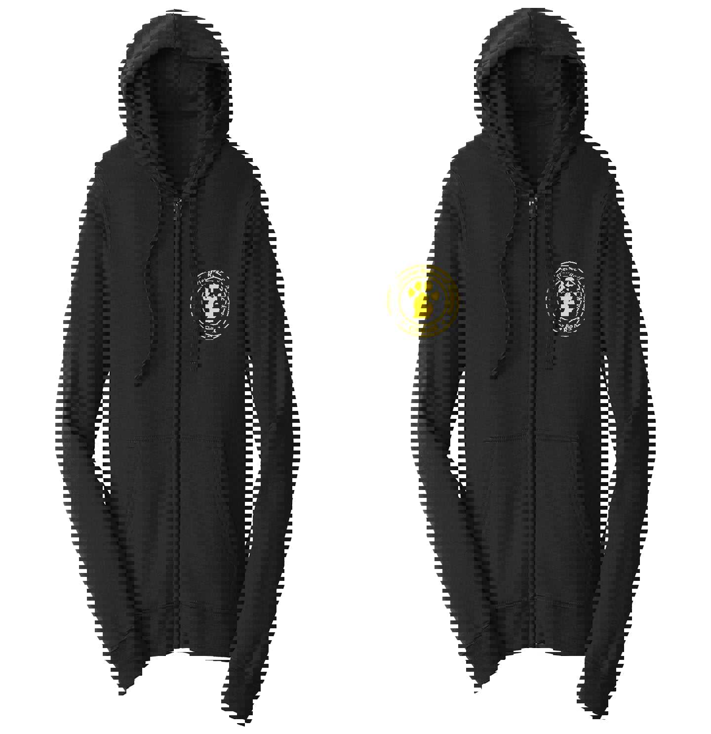 Golden Retriever Rescue of Michigan Left Chest Logo - Adult Unisex Full-Zip Hoodie Sweatshirt