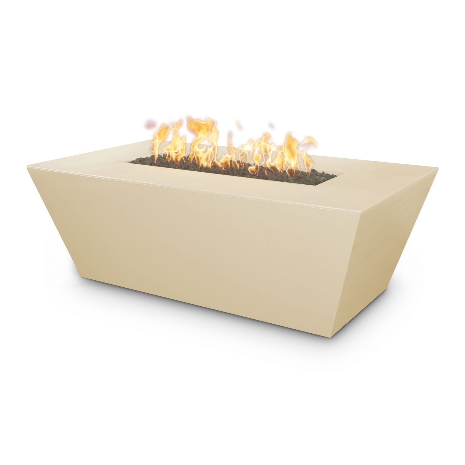 Outdoor Plus Angelus Rectangle Fire Pit in GFRC Concrete with Free Cover