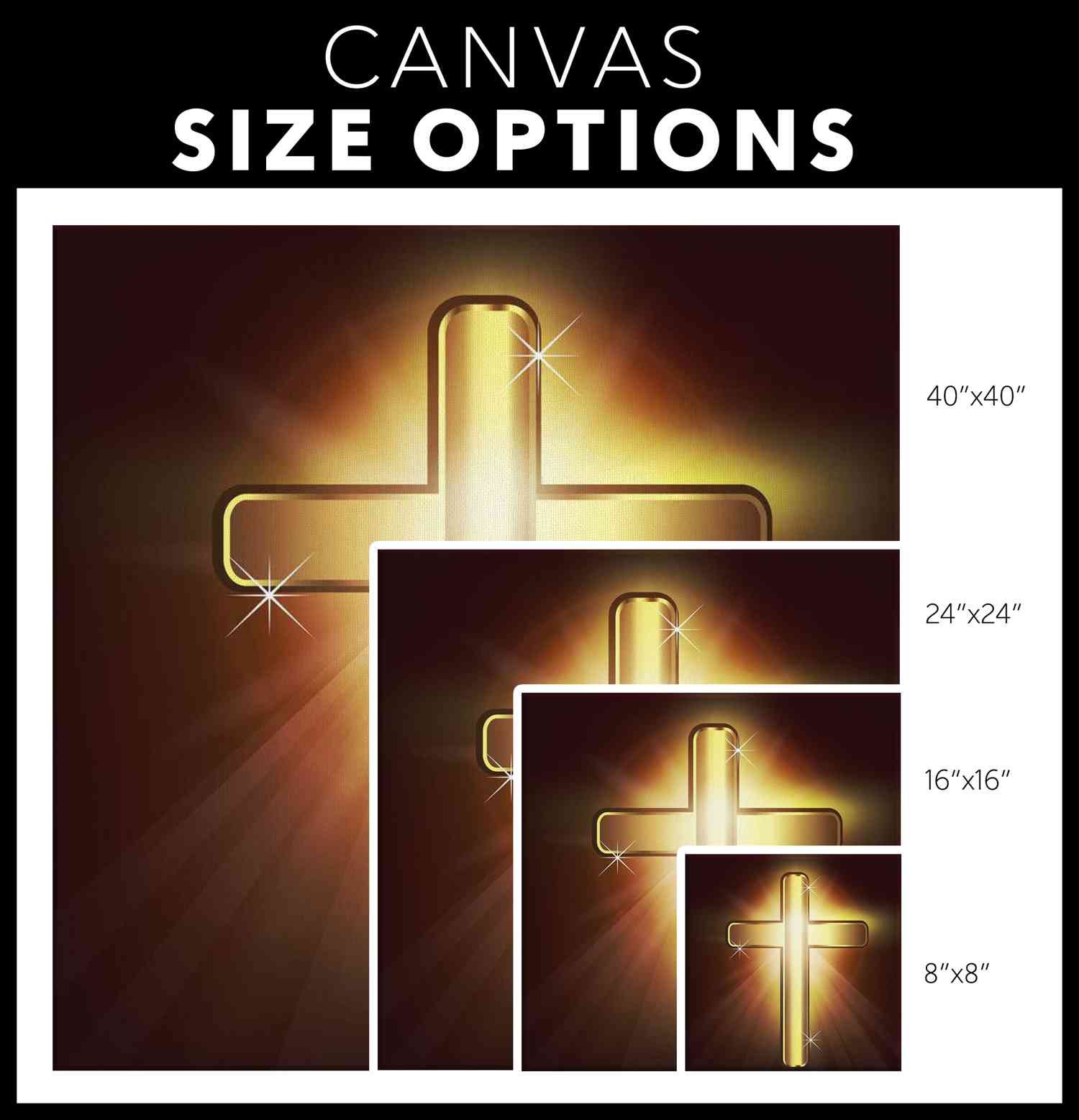 GOLDEN CROSS - Premium Canvas Art Print