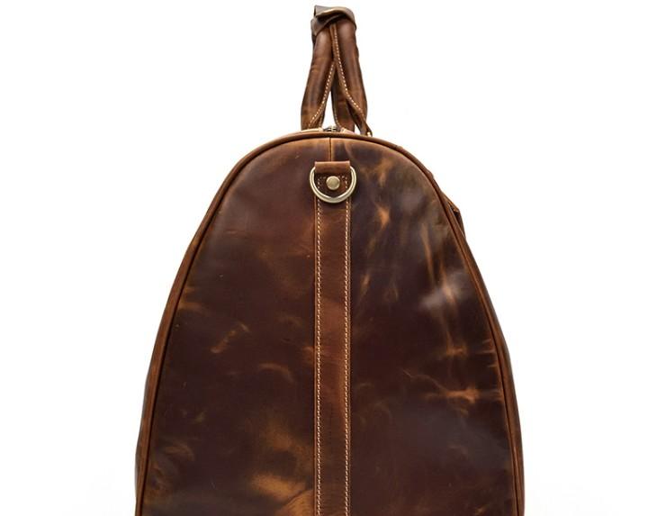 Cool Vintage Brown Leather Men's Overnight Weekender Travel Bag
