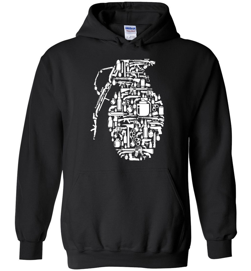 Grenade Mens Hoodie - Unique Design for Gun Lovers