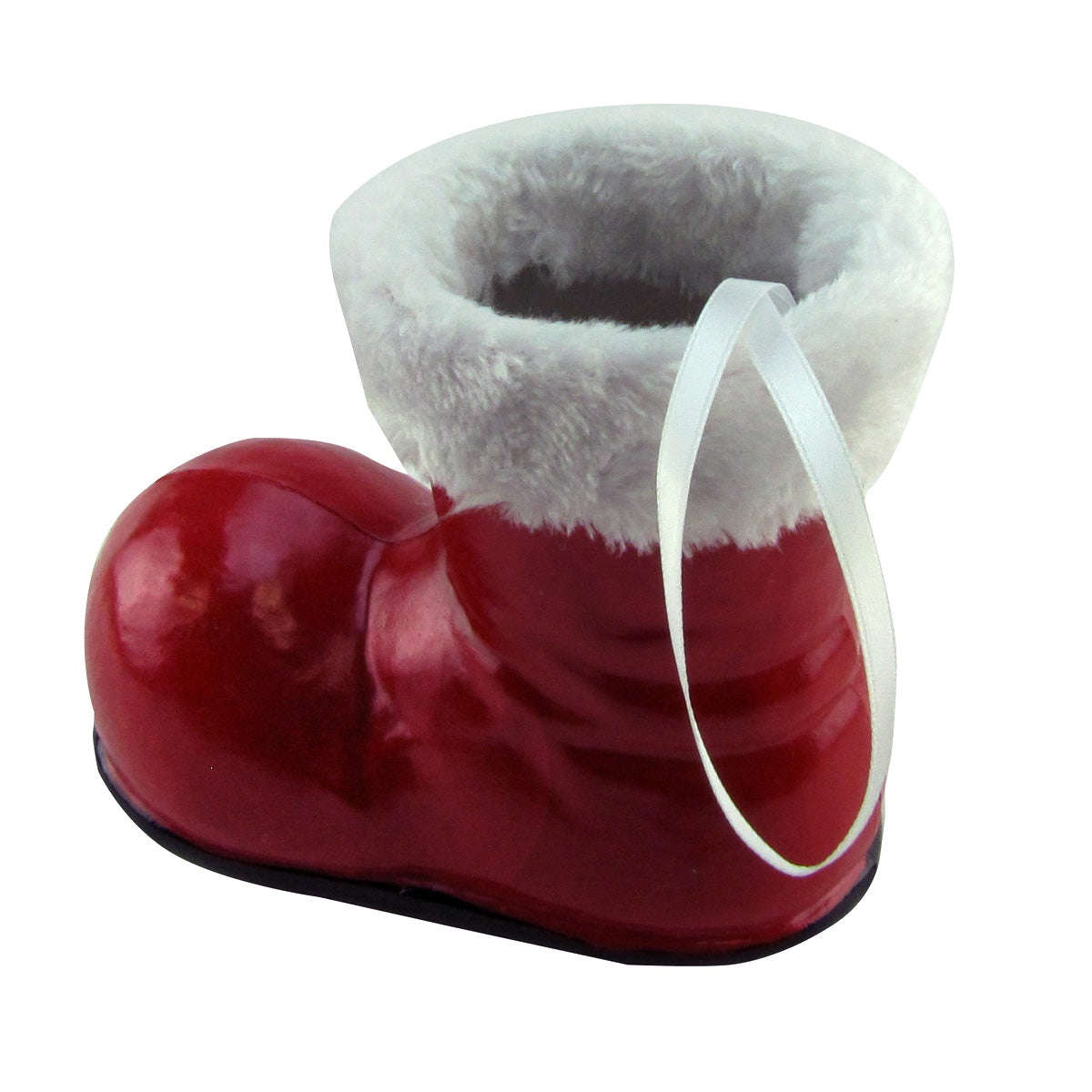 Red Santa Boot Hanging Christmas Ornament Tree Topper Decoration